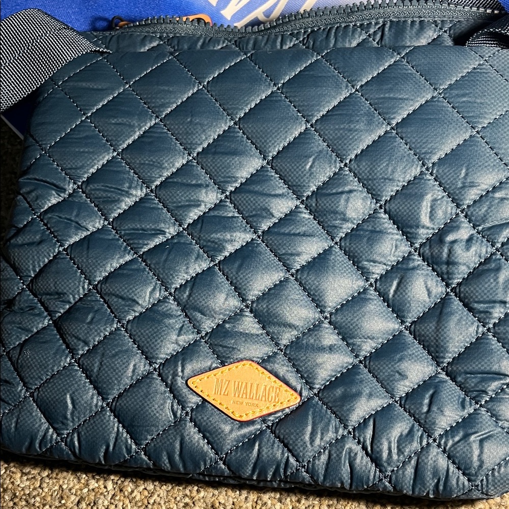 MZ Wallace Quilted Teal Crossbody Bag NWOT - Picture 3 of 4